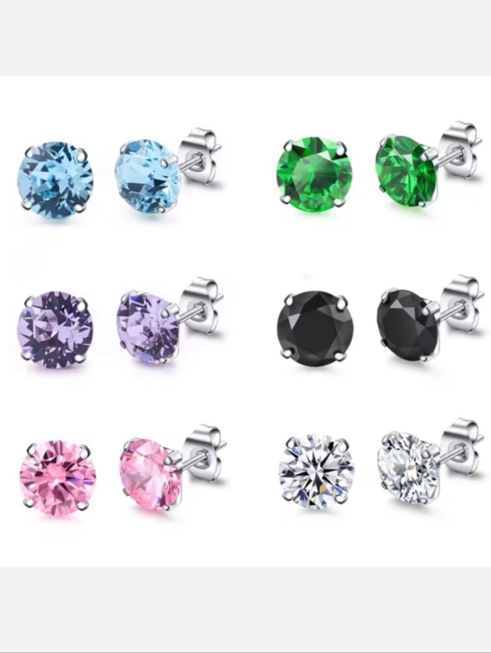 6 Pairs Of  Stud Earrings Set